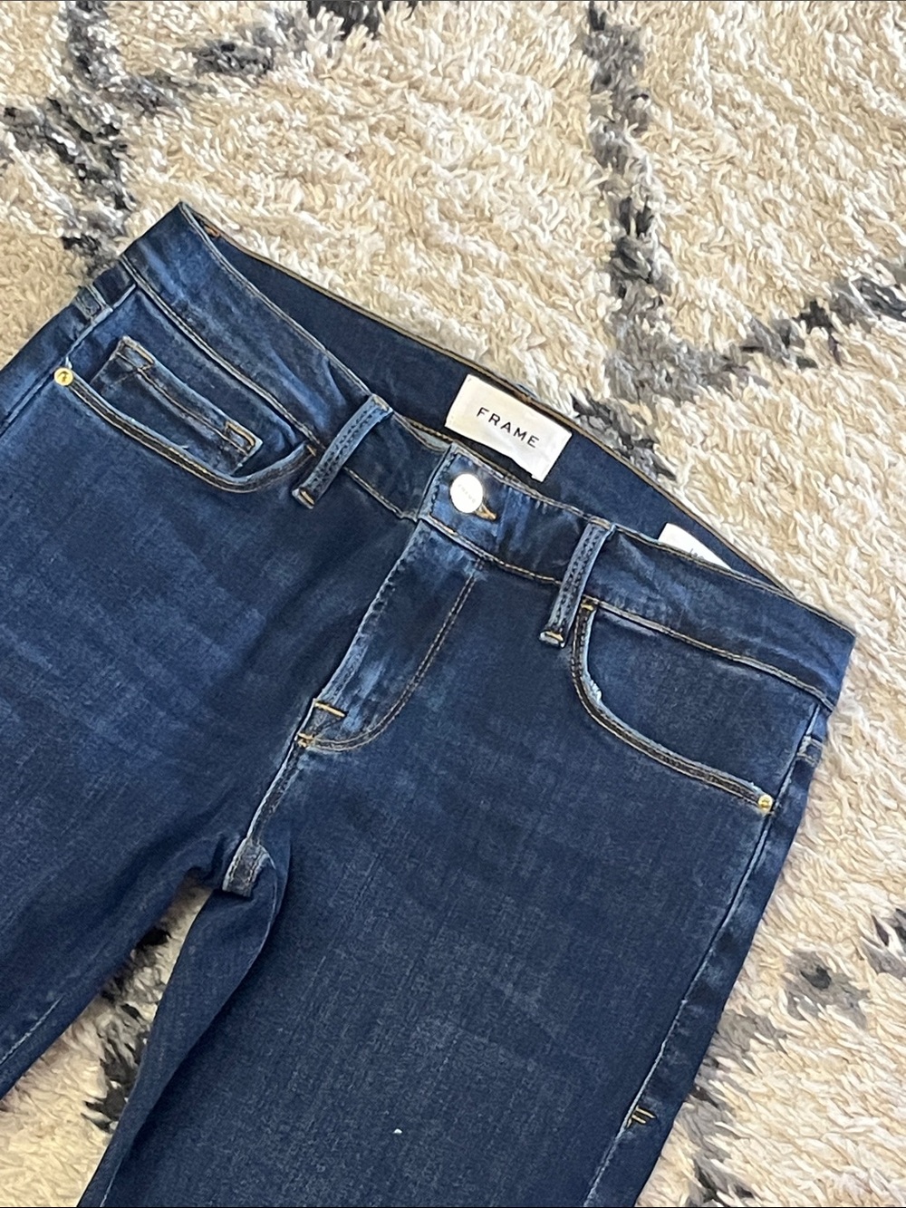 NWOT FRAME Le Garçon Slim Boyfriend Jeans Dark Wash Premium Denim Size 26 - Picture 4 of 13